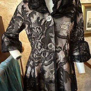 Black lace jacket top